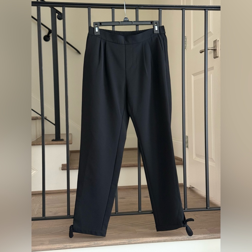 Ann Taylor Factory Dress Pants Womens, Blk w/ Ankle Tie Details Career Bottoms